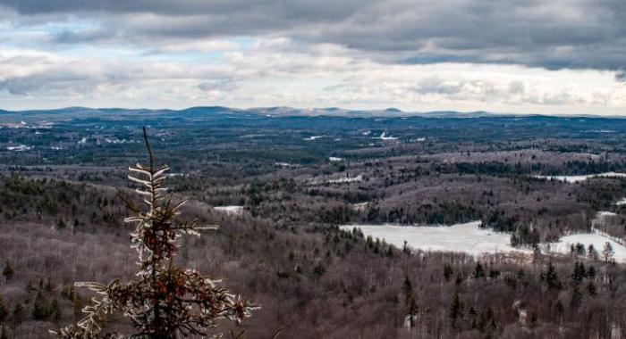 A view of Mount Monadnock during an icy winter.