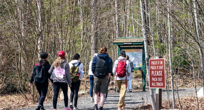 Hikers begin their visit at Mt. Major