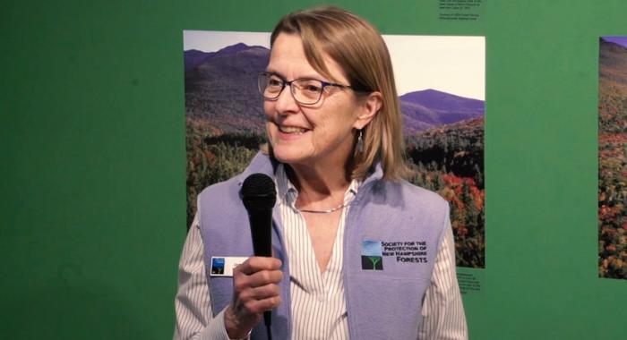 Jane Difley, President/Forester, at the Centennial Celebration of the People's Forest at the Museum of the White Mountains