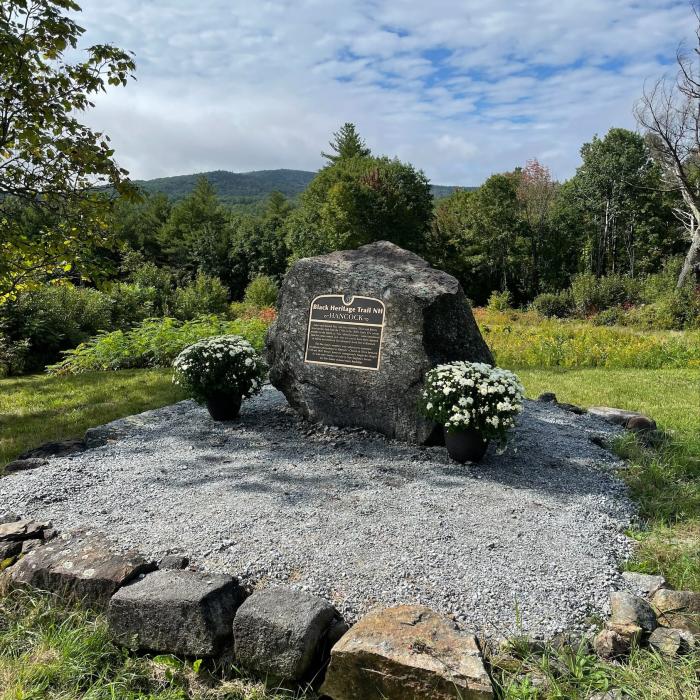 The marker was unveiled on a stone at the property.