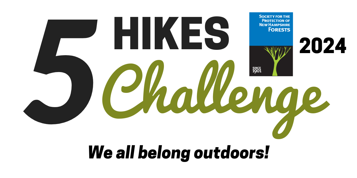 The 5 Hikes Challenge logo that says "We all belong outdoors!"