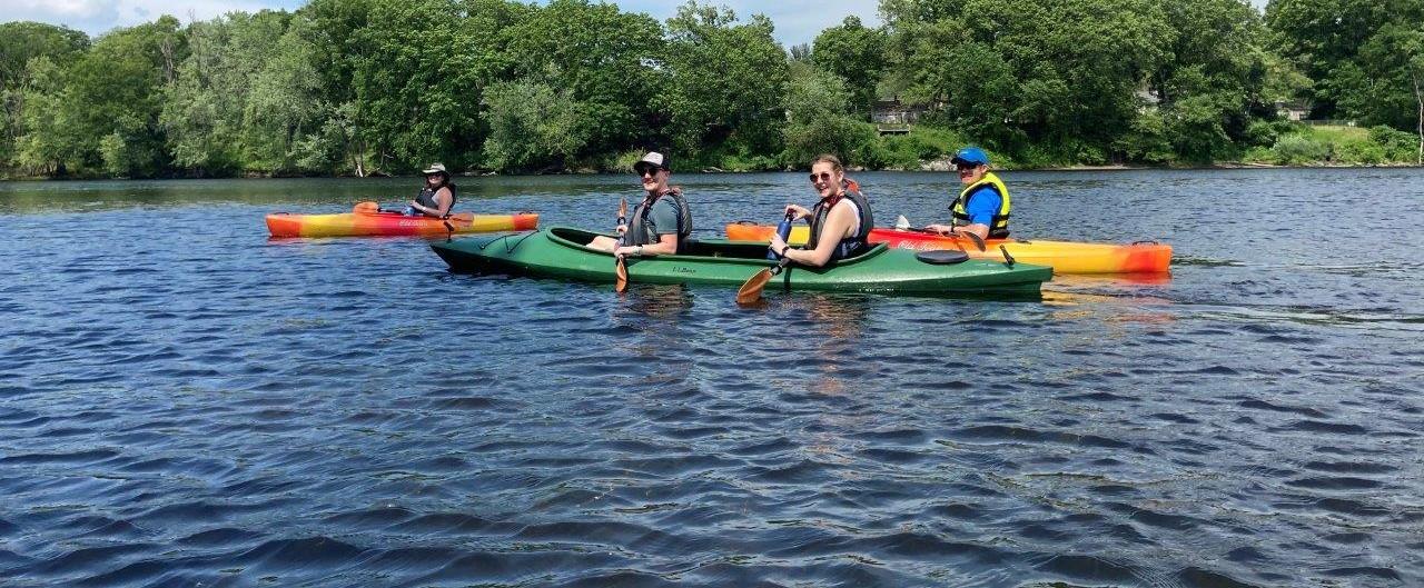 Paddlers on the Merrimack River