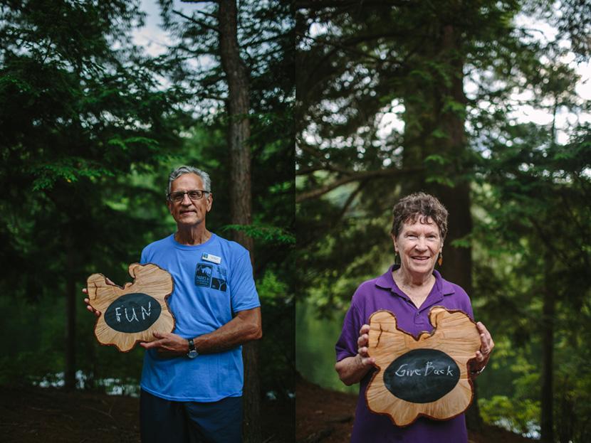 Volunteer Land Stewards Len Martin (left) and Ruth Smith (right)