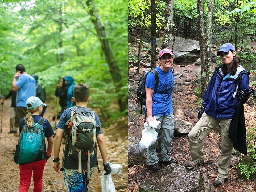 Litter clean up crew on the Mount Major Service Day during Hot Spot Activation Week