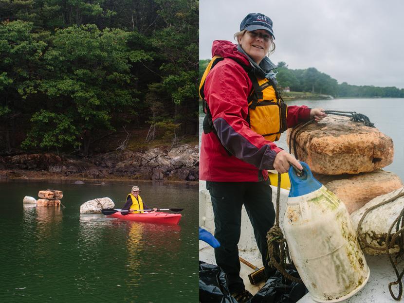 Big trash collected at the mouth of Sagamore Creek in Portsmouth New Hampshire