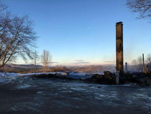 The charred remnants are pictured after the fire at The Rocks was put out. 