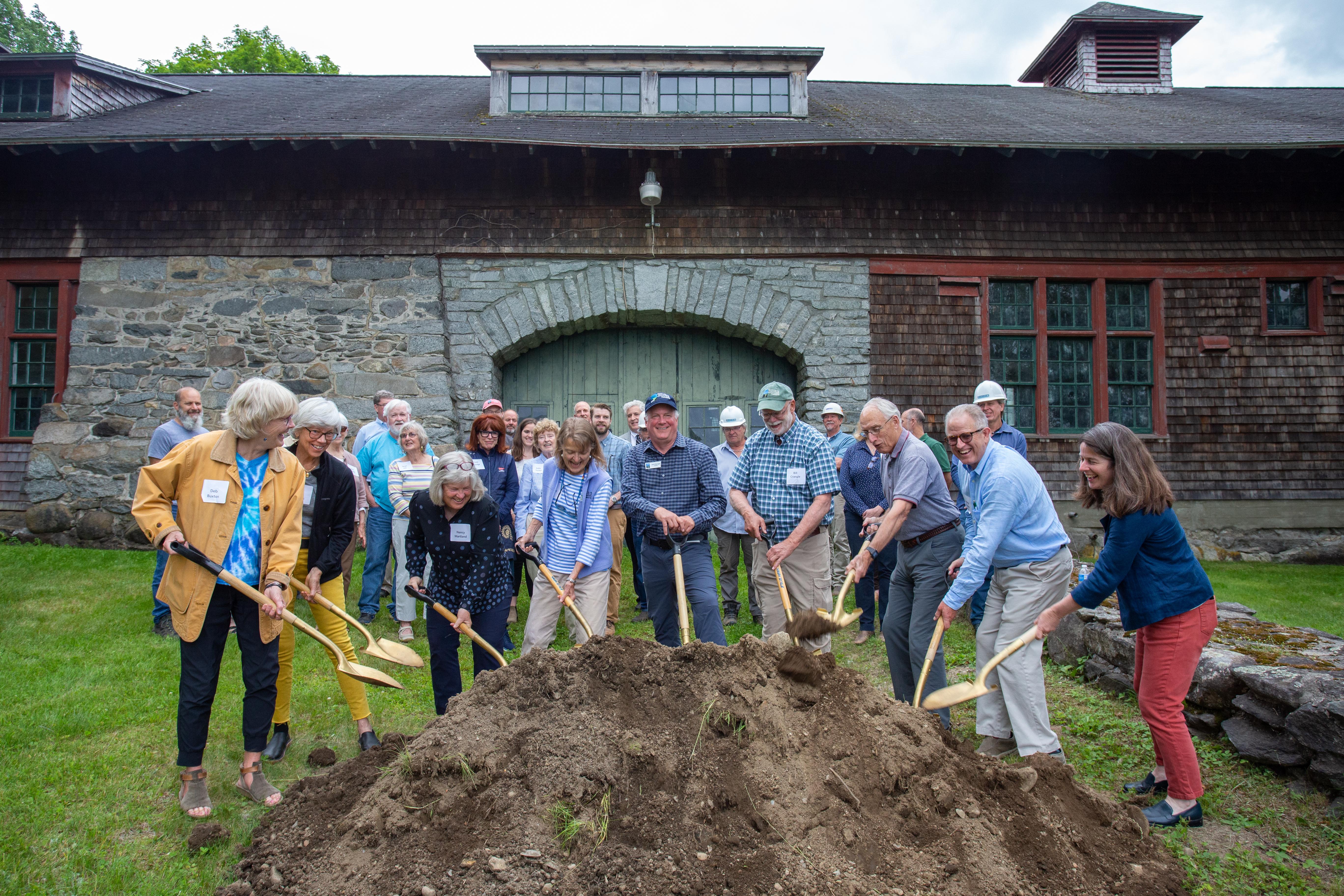 Forest Society staff and trustees at the ceremonial ground breaking. 