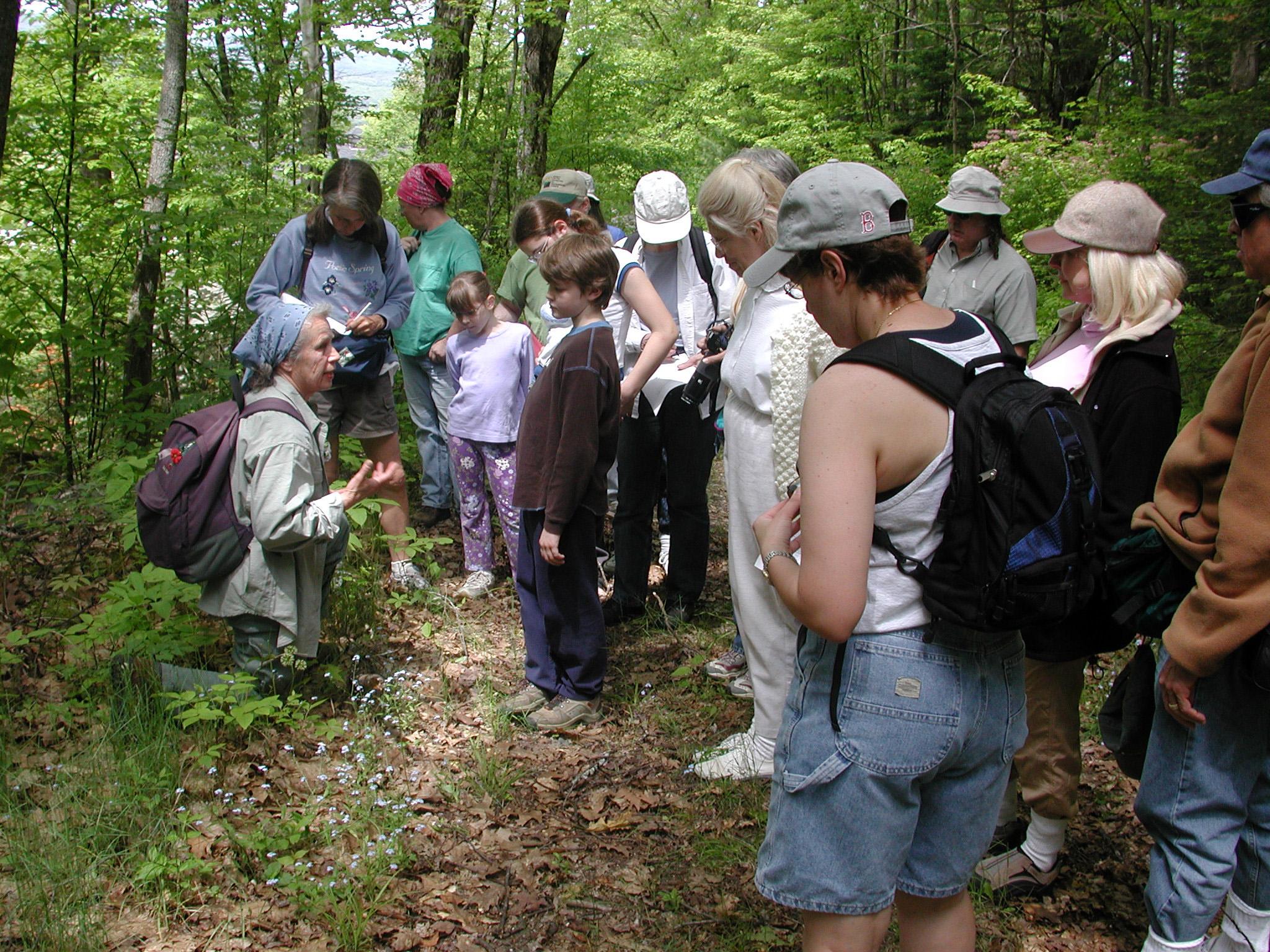 Volunteer Tanya Tellman leads a tour on Wildflower Day In Bethlehem in 2004.