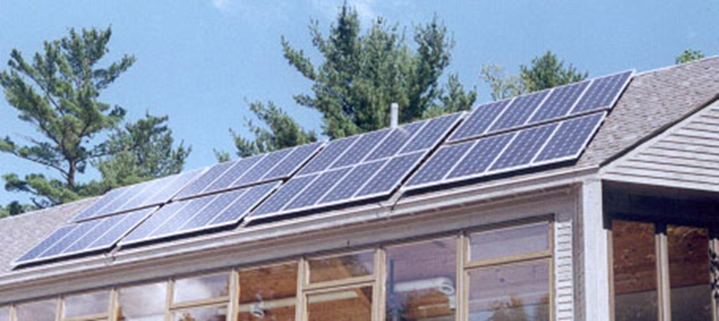 The solar array at the Conservation Center in Concord.