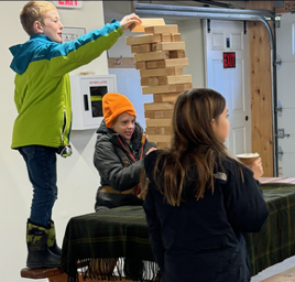 Giant Jenga made from White Pine Trees milled at Creek Farm