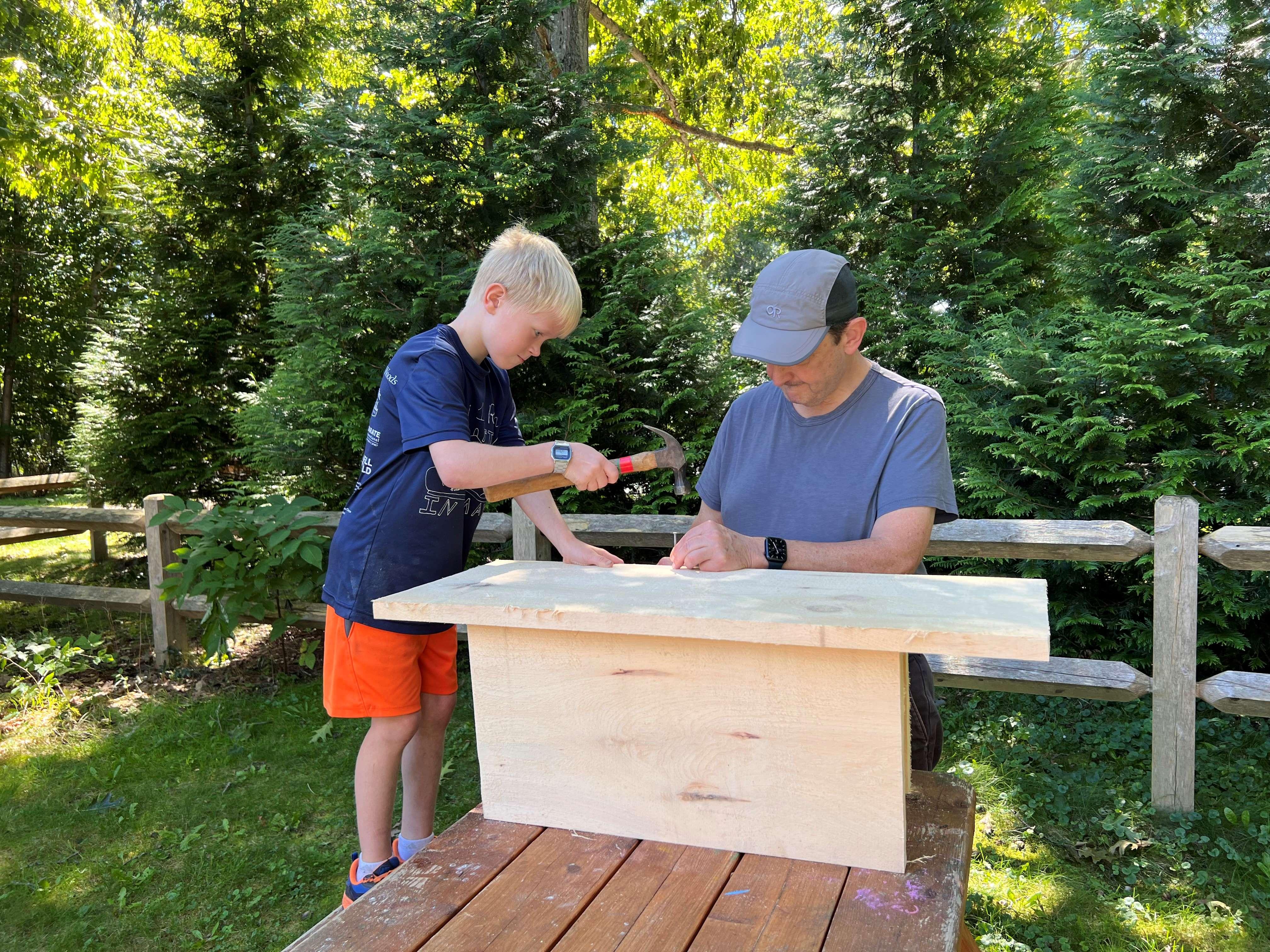 All ages and stages enjoy building an owl box!