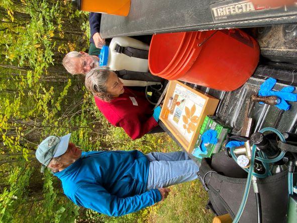 Emerald Ash Borer display on tailgate of pickup truck