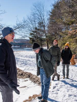 Forest Society staff speak to students along Merrimack Riverbank 