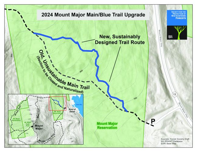 A map of the trail upgrade project for 2024.