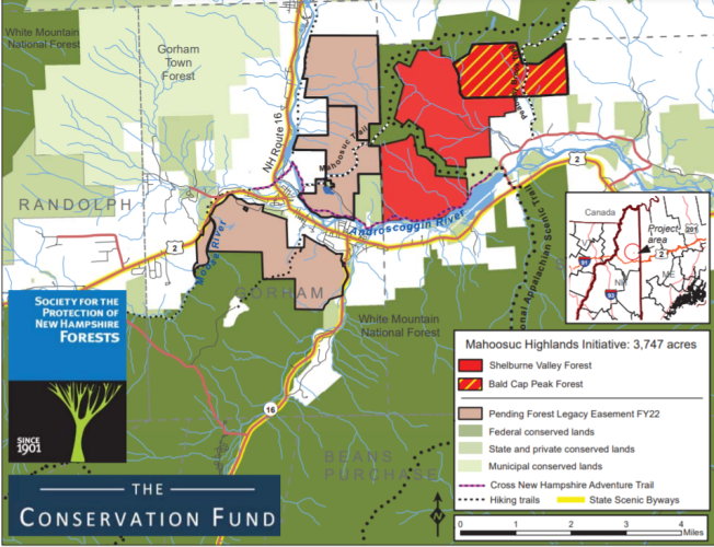 A map of the Mahoosic Highlands Initiative.