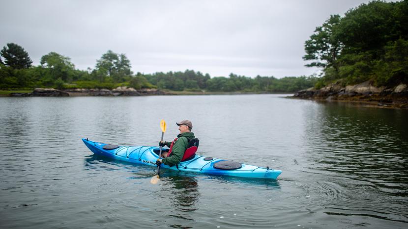 Kayak paddler in Portsmouth New Hampshire