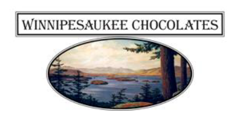 The illustrated logo for the chocolate company shows the lake.